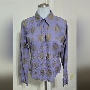 At Last Purple and Gold Patterned Men's Shirt